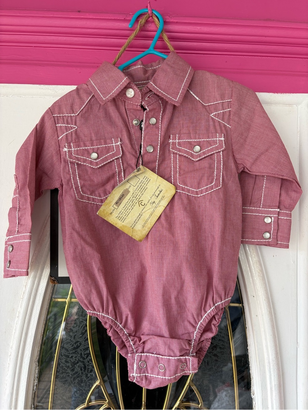 Kids Button-Front One-Piece Shirt Bodysuit -